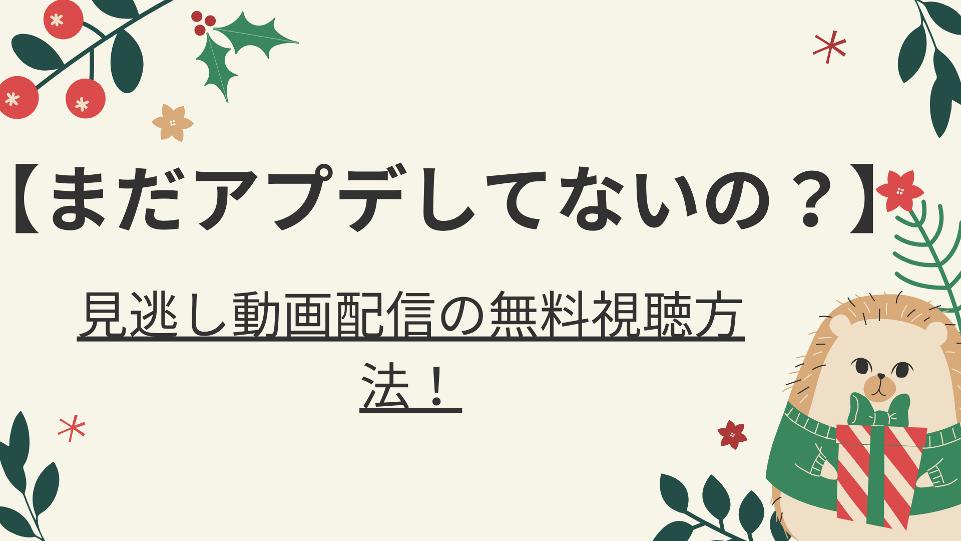 まだアプデしてないの 見逃し動画配信の無料視聴方法 好好日めも